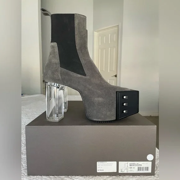 靴 rick owens kiss boots grill platform 40 Grilled Kiss Boots in Black/Clear – SVRN